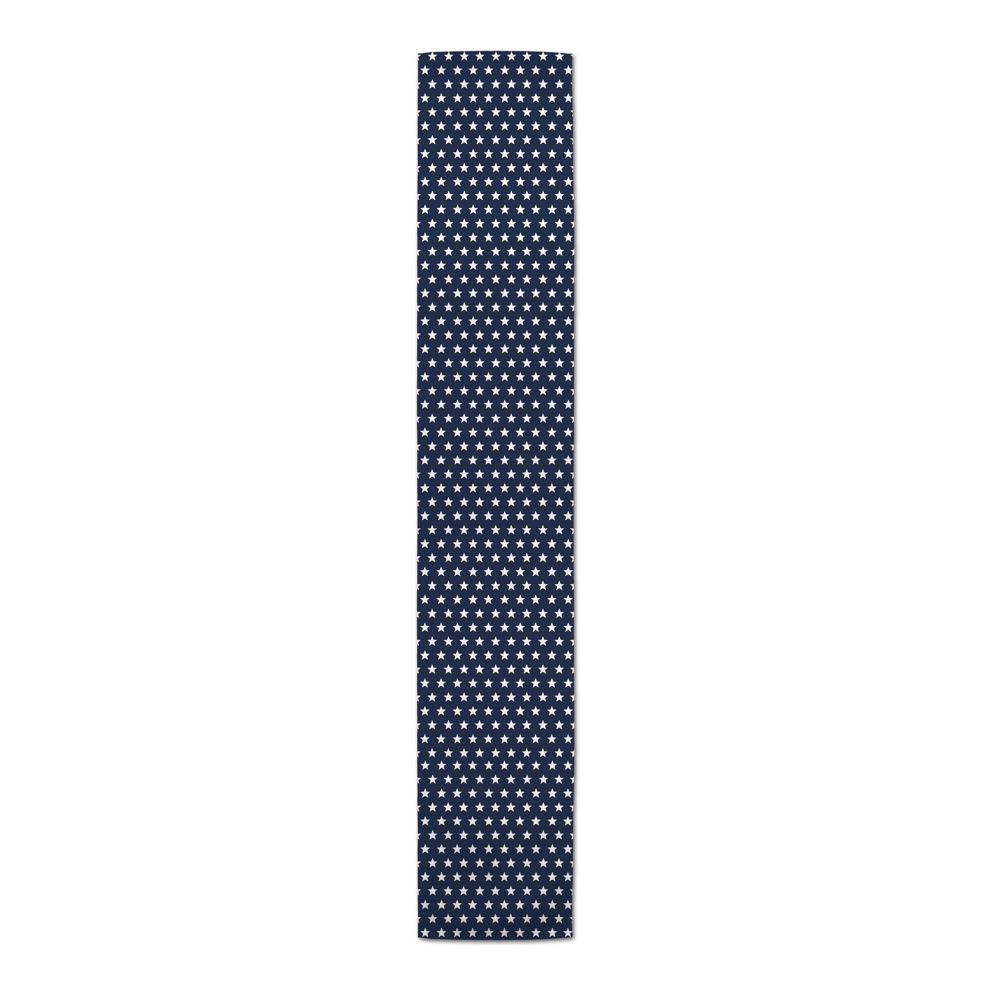 72" White Stars On Blue Poly Twill Runner